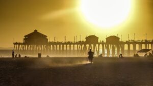 sunset, huntington beach, california